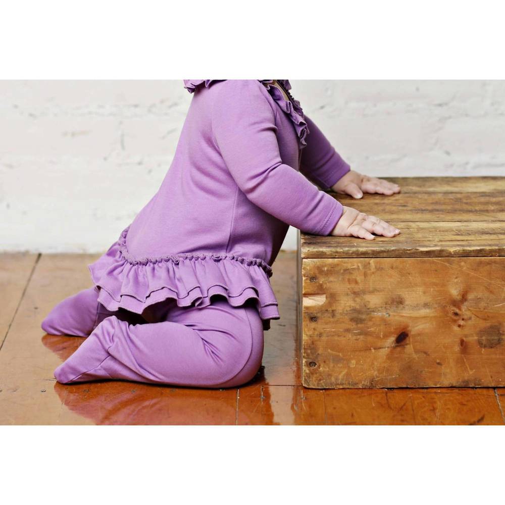 NEW LEMON LOVES LAYETTE sophie skirted footie in amethyst